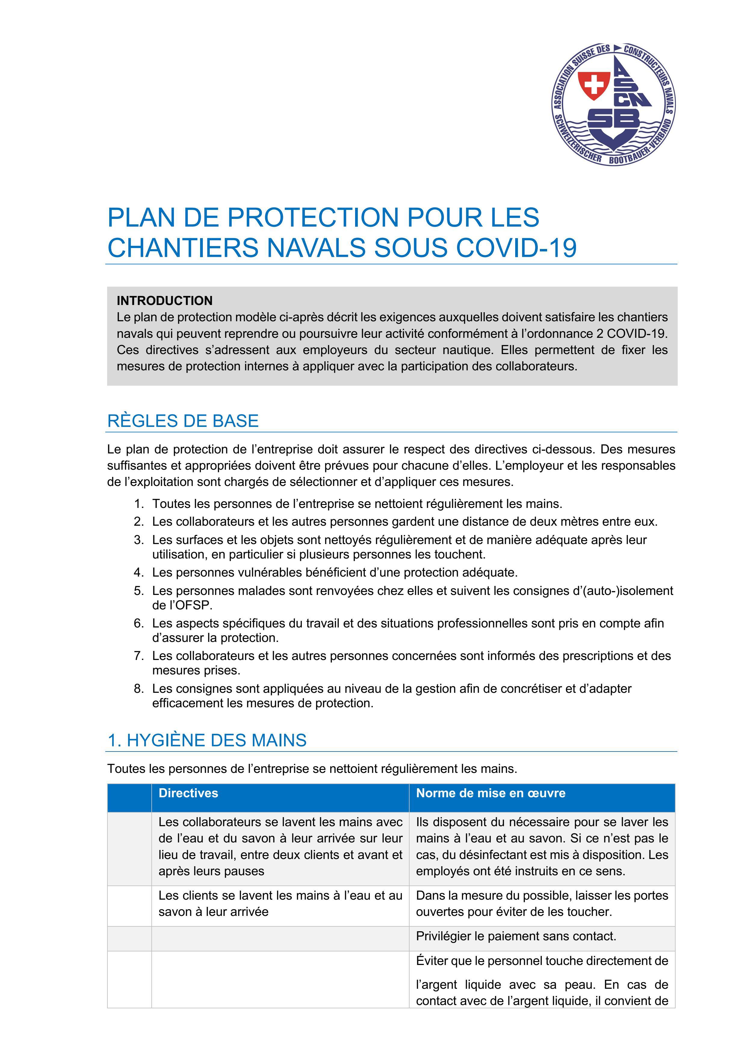  Concept «smart restart» pour les chantiers navals, Association Suisse des Constructeurs Navals